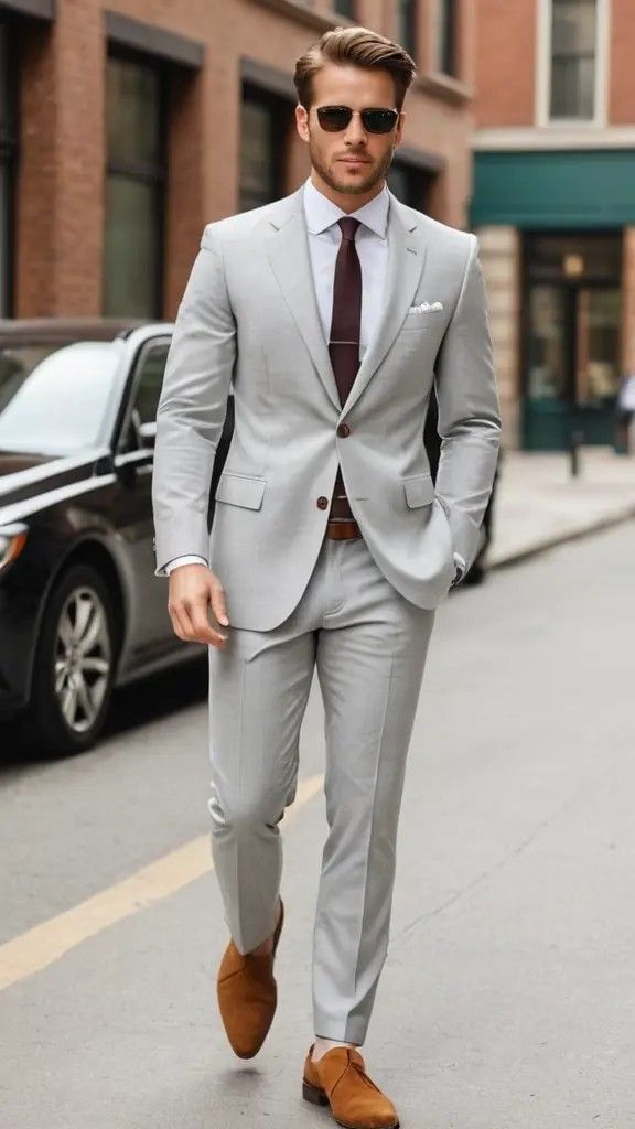Light Grey Summer Wedding Suit
