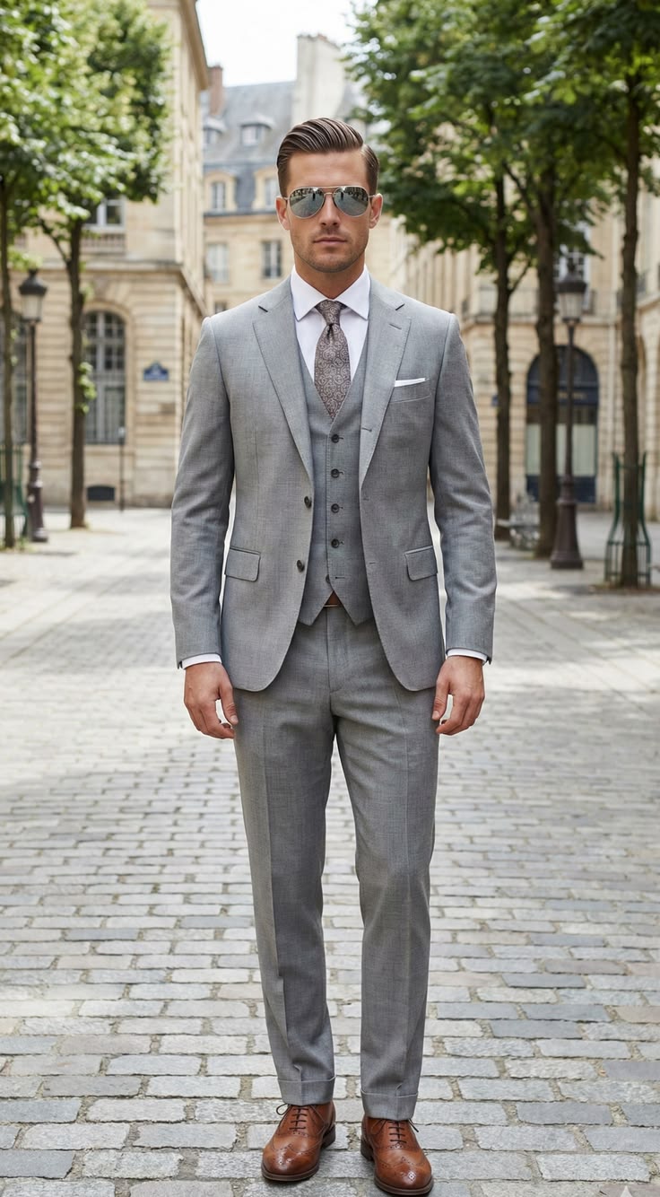 Light Grey 3-Piece Formal Suit