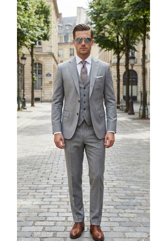 Light Grey 3-Piece Formal Suit