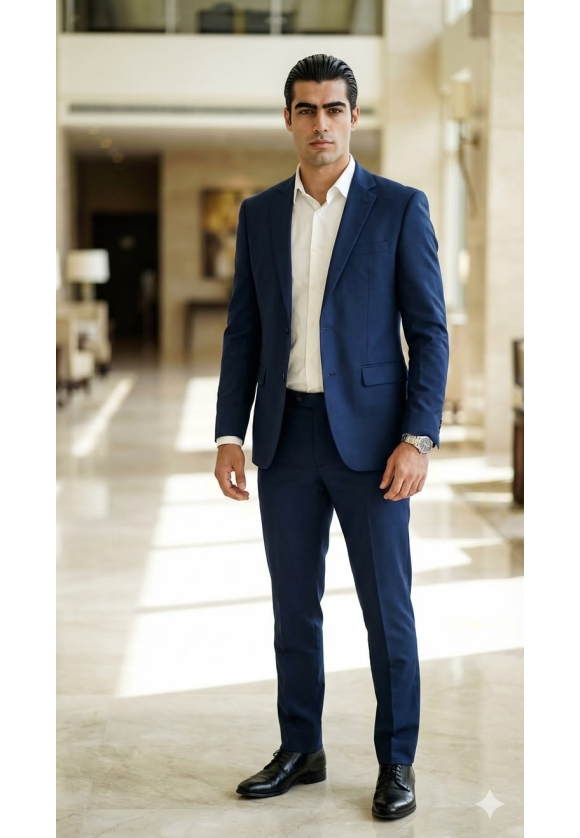 Royal Blue Modern Fit Two-Button Suit